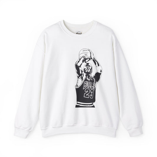 Michael Jordan-Inspired Classic Basketball Crewneck Sweatshirt – Vintage Bulls Design